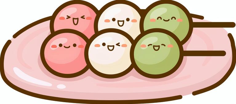花見団子・三色団子 春の和菓子イラスト1 花見団子,三色団子,春,ひな祭り,ひなまつり,花見,お花見,3月,4月,和菓子のイラスト素材