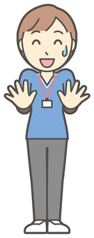  訪問看護師女性-022-全身 ごまかす,訪問看護師,看護師,女性,医療,病院,介護,ナース,在宅看護,クリニックのイラスト素材