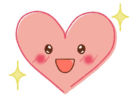 目をキラキラさせて喜ぶハートのイラスト ハート,期待,キラキラ,輝く,感激,わくわく,嬉しい,愛情,愛,loveのイラスト素材
