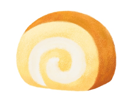 カットされたロールケーキ ロールケーキ,ケーキ,スイーツ,デザート,おやつ,洋菓子,焼菓子,菓子,食べ物,食品のイラスト素材