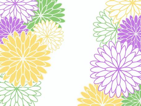 秋の上品な菊の花フレーム背景 菊,菊紋,和柄,伝統,柄,文様,パターン,年賀状,年賀状テンプレート,年賀状素材のイラスト素材