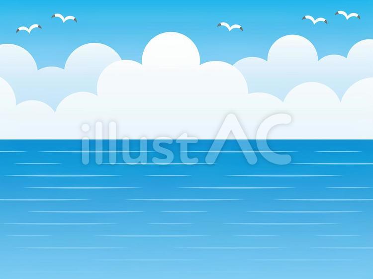 夏空と海の背景素材 背景,海,夏のイラスト素材