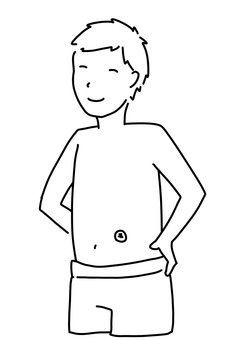 Illustration, male, a smile, stoma, 