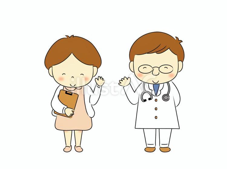 お医者さんと看護師さん 医者,看護師,白衣のイラスト素材