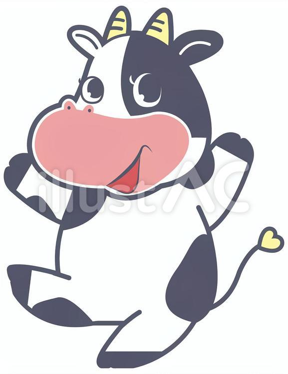 牛のキャラクターイラスト No 無料イラストなら イラストac