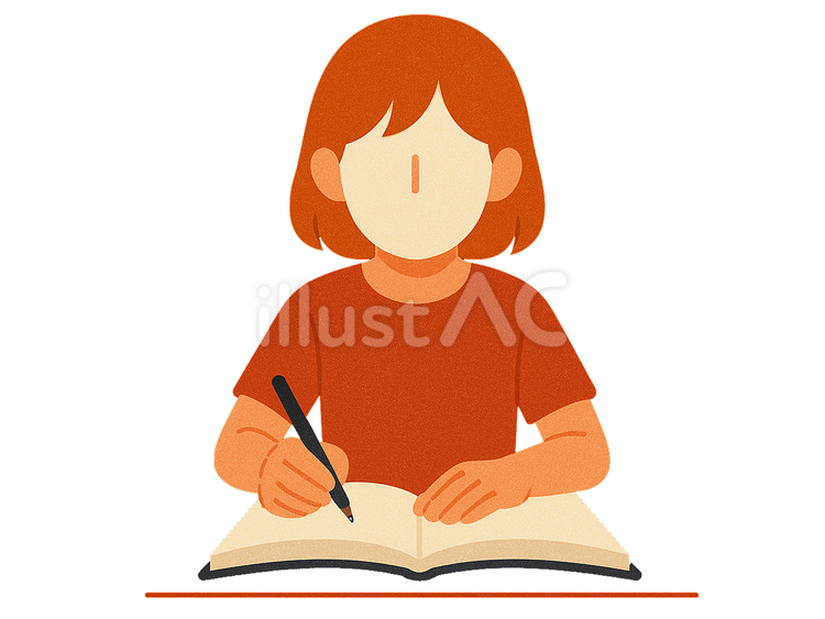 勉強する小学生の女の子 小学生,女の子,勉強のイラスト素材