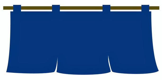 3枚生地の藍色ののれん 暖簾,無地,藍色,お店,看板,店先,入り口,商売,和風,日本のイラスト素材