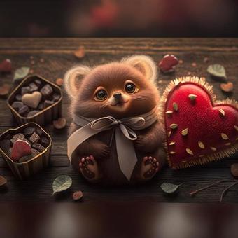 valentine chocolate, a bear, jantung, coklat, JPG