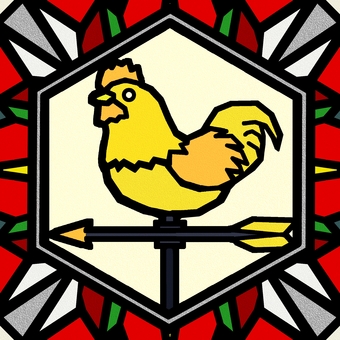 シームレスなモザイク　干支 酉　o 