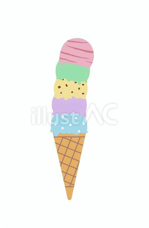 ５段アイスクリーム アイス,段,アイスクリームのイラスト素材