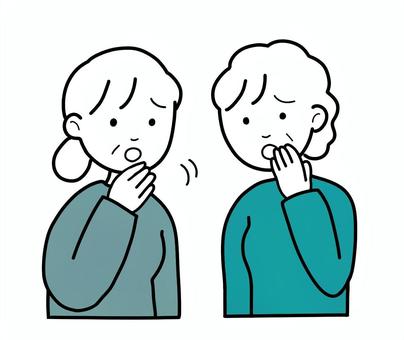 シンプルコソコソおばさん（b） シンプル,人,女,噂話,噂,線画,話,立ち話,友達,友人のイラスト素材