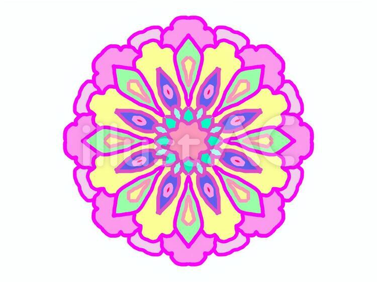 対象模様2 ピンク,対象模様,コースターのイラスト素材
