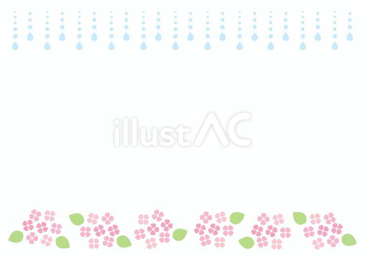 あじさいと雨の背景イラスト 雨,あじさい,梅雨のイラスト素材