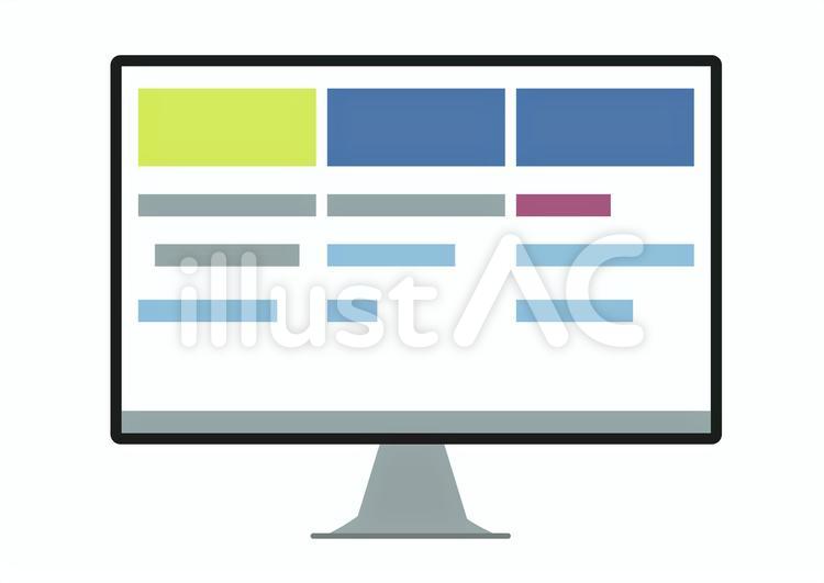 デスクトップパソコンとウェブサイト デスクトップ,パソコン,ウェブサイトのイラスト素材