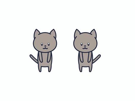 見つめる猫 見つめる猫 猫,ネコ,動物,ペット,子猫,こねこ,キャット,哺乳類,ワンポイント,可愛いのイラスト素材