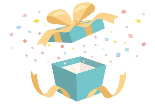 プレゼントから飛び出すキラキラ素材２ プレゼント,飛び出す,ボックス,箱,ギフト,贈り物,開く,開いた,キラキラ,誕生日のイラスト素材