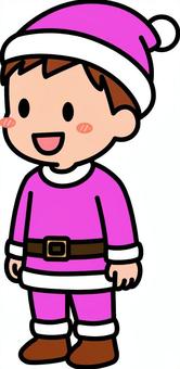 ピンクのサンタコスの男の子です。