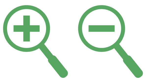 虫眼鏡アイコン 拡大と縮小 緑 虫眼鏡,拡大,縮小,ズーム,スケール,ルーペ,レンズ,プラス,マイナス,大きくなるのイラスト素材