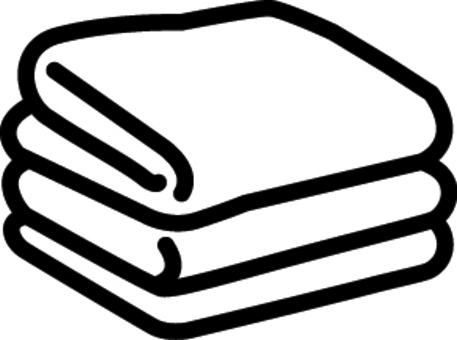 白のタオルです。 タオル,シンプル,布,繊維,吸水,ふきん,バスタオル,フェイスタオル,ハンドタオル,清潔のイラスト素材