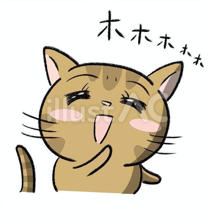 お上品に笑う猫ちゃん 猫,笑う,上品のイラスト素材