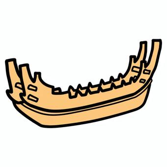 埴輪船のシンプルな手描きイラスト 埴輪,船,土器,古墳,粘土,歴史,素焼き,線画,イラスト,手描きのイラスト素材