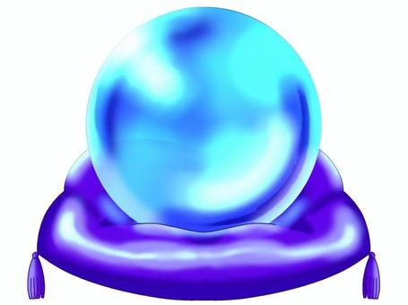 水晶玉 水晶玉,水晶,占い,水色,天然石のイラスト素材