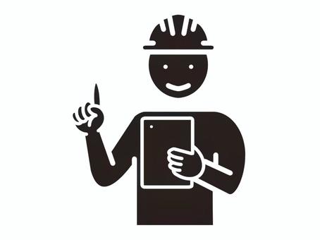 Illustration, construction, on site, operator, 