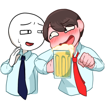絡み酒＿男性 人物,生活,バストアップ,男性,飲み会,お酒,ビールジョッキ,絡む,迷惑,酔っ払いのイラスト素材