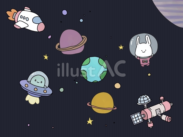 宇宙 宇宙,惑星,宇宙飛行士のイラスト素材