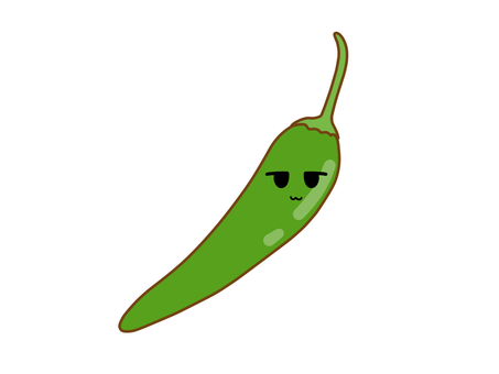 ジト目の青とうがらしアイコン 野菜,とうがらし,辛い,香辛料,ナス科,かわいい,アイコン,顔,シンプル,手描きのイラスト素材