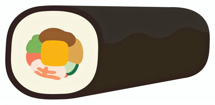 恵方巻 恵方巻 恵方巻,節分,恵方巻き,2月,食べ物,かわいい,恵方,巻寿司,縁起物,丸かぶりのイラスト素材