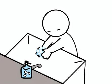 手を洗う人 人,子供,大人,手洗い,洗う,石鹸,手,風邪予防,シンプル,オリジナルのイラスト素材