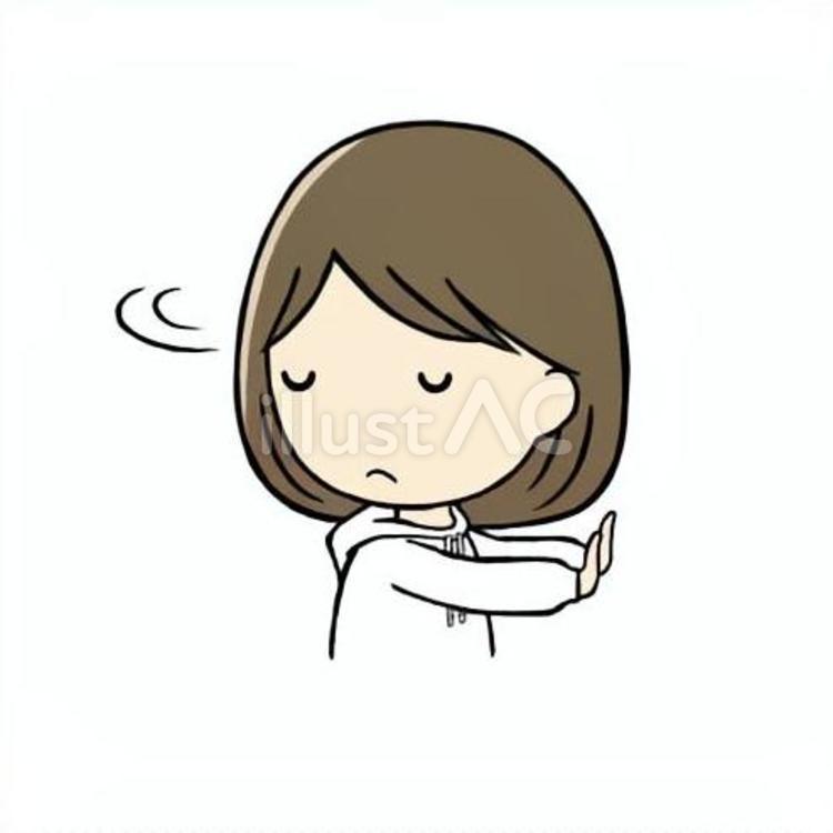結構ですとお断りする若い女性 断る,要らない,謝絶のイラスト素材