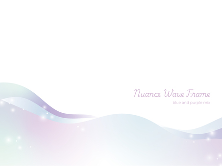 ニュアンスウェーブフレーム（紫系） ブルー,青,パープル,紫,ラベンダー,パステル,淡色,ニュアンス,ウェーブ,波のイラスト素材