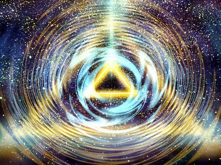 ピラミッド幾何学と宇宙粒子【3】 ピラミッド,幾何学模様,スピリチュアル,三角,光,粒子,web素材,宇宙,背景素材,抽象的のイラスト素材