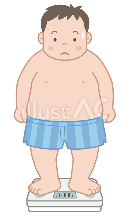 メタボな男性のイラスト