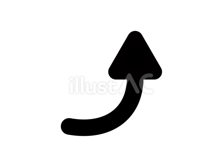 矢印上がる黒 矢印,上がる,シンプルのイラスト素材