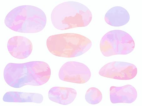 水彩の流体フレームセット ピンク 背景,フレーム,水彩,パステル,淡色,やさしい,手描き,かわいい,流体シェイプ,流体のイラスト素材