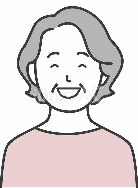 笑顔で笑うシニアの女性 人物,シニア,女性のイラスト素材