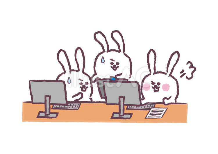 怒るウサギ うさぎ,ウサギ,兎のイラスト素材