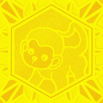 シームレスなモザイク　干支 申　o  申,猿,サル,干支,動物,正月,年賀状,背景素材,バックグラウンド,モザイクのイラスト素材