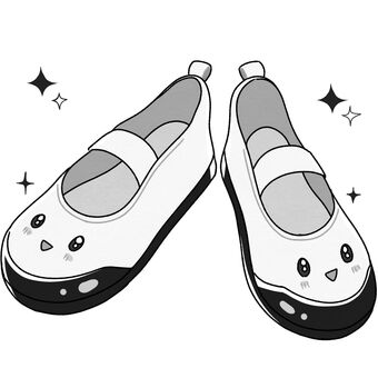 ぴかぴかの上履き もの,学校,小学校,中学校,高校,靴,上靴,上履き,バレエシューズ,ズックのイラスト素材
