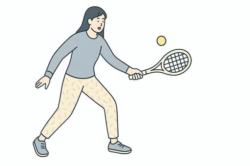 テニスを楽しむ テニスを楽しむ テニス,スポーツ,運動,ラケット,ボール,ニュースポーツ,レクリエーション,屋外活動,健康,趣味のイラスト素材