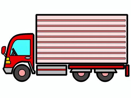 トラックのアイコン『赤』 トラック,車両,移動,輸送,運搬,貨物,配達,走行,モチーフ,カラーのイラスト素材