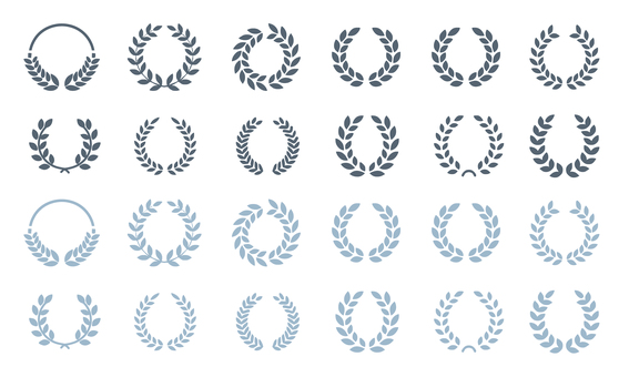 月桂樹アイコンまとめ 月桂樹アイコンまとめ 月桂樹,アイコン,まとめ,カラー,装飾,グレーのイラスト素材