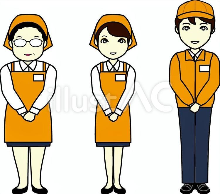 スーパーの店員　手前 店員,スーパー,お店のイラスト素材