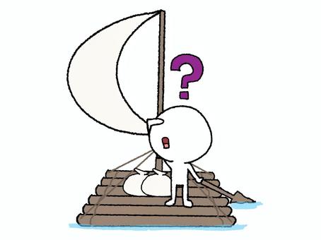Illustration, raft, silhouette, hatena, 