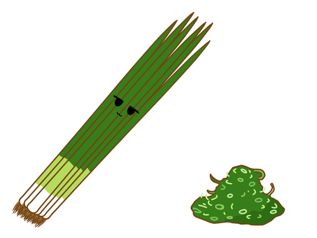 ジト目のねぎアイコン(きざみねぎ) ジト目のねぎアイコン(きざみねぎ) 野菜,ねぎ,葉物野菜,薬味,顔,かわいい,アイコン,ジト目,シンプル,手描きのイラスト素材