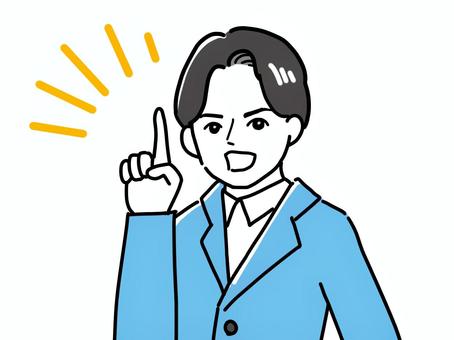 ポイントを伝える会社員男性 男性,男の人,仕事,シンプル,会社員,ビジネス,スーツ,お仕事,コツ,ポイントのイラスト素材