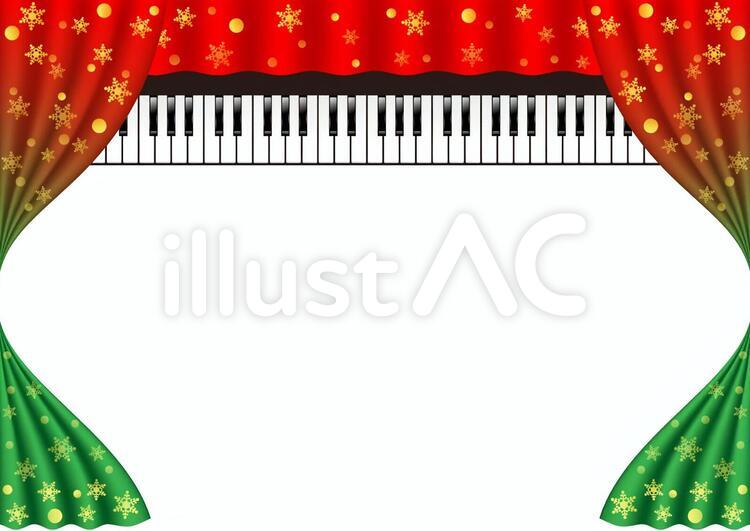 クリスマスピアノ演奏会イメージフレーム クリスマス,音楽会,フレームのイラスト素材